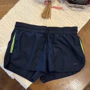 Nike Dark Blue and Green Athletic Shorts